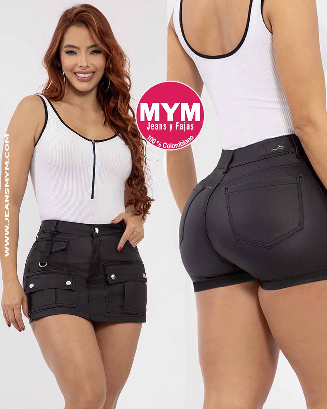 Short falda Efecto Cuero UP2536