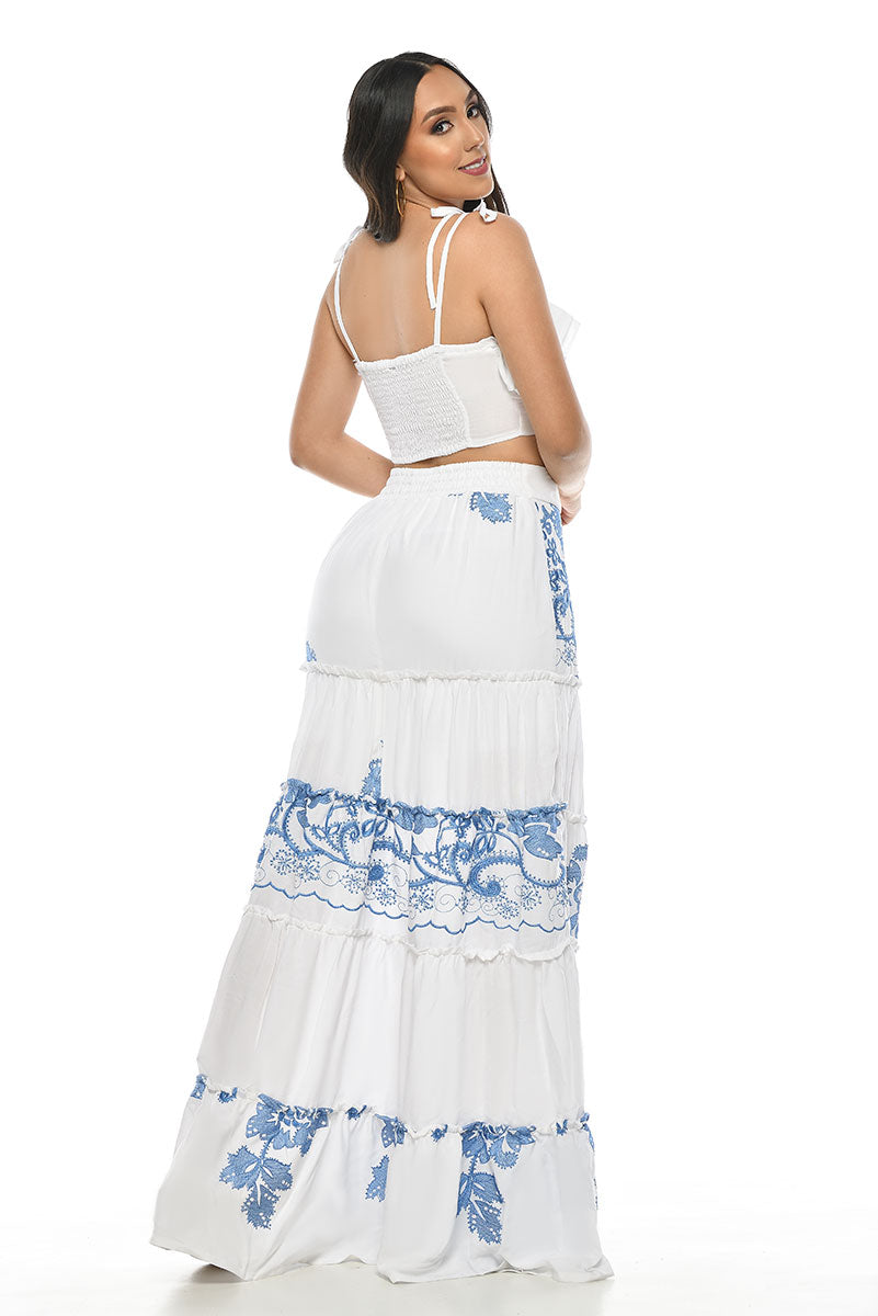 Conjunto Falda Chalis Bordado X73503