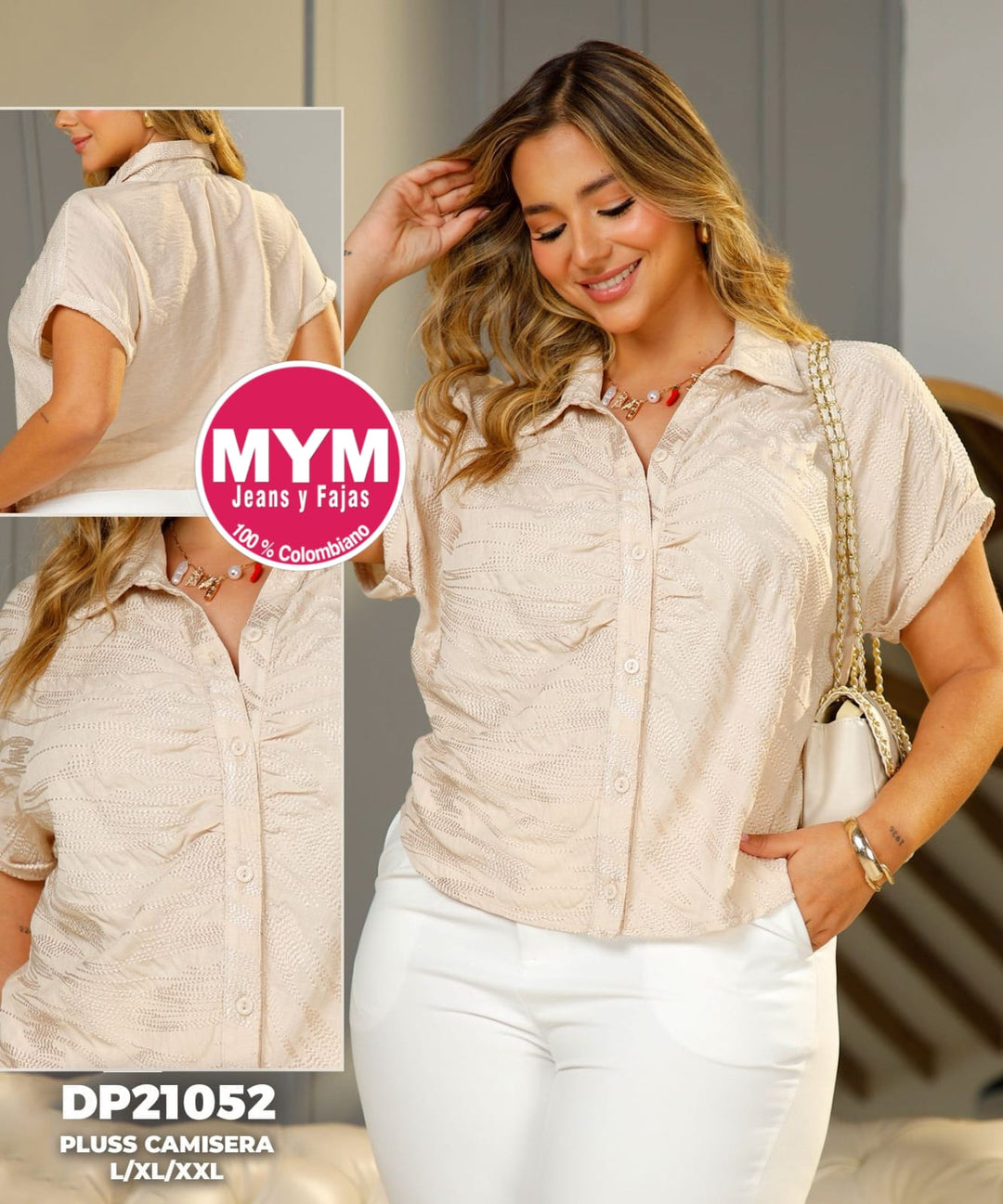 Blusa Camisera Bordada Plus DP21052