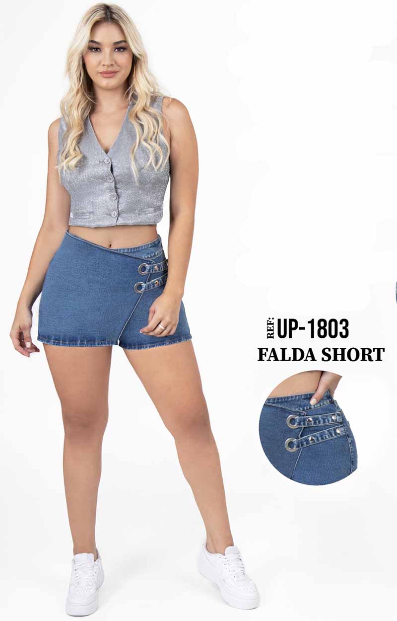 Falda Short Denim  Levantacola UP-1803