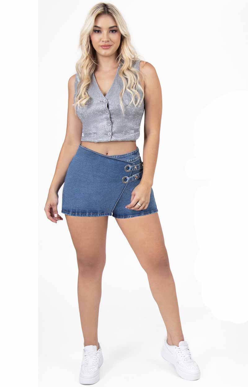 Falda Short Denim  Levantacola UP-1803