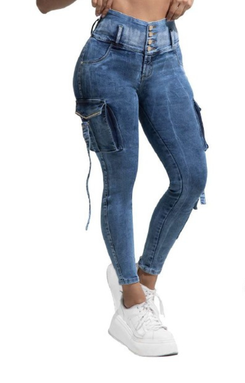 Jeans Cargo Levanta Cola Y64436