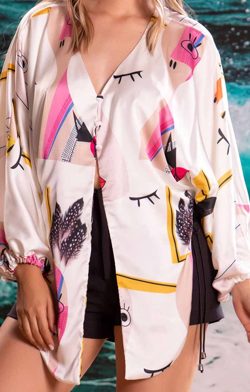 Blusa Satin Estampado X3751