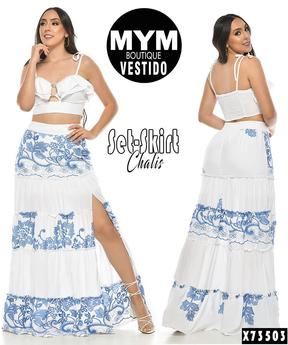 Conjunto Falda Chalis Bordado X73503