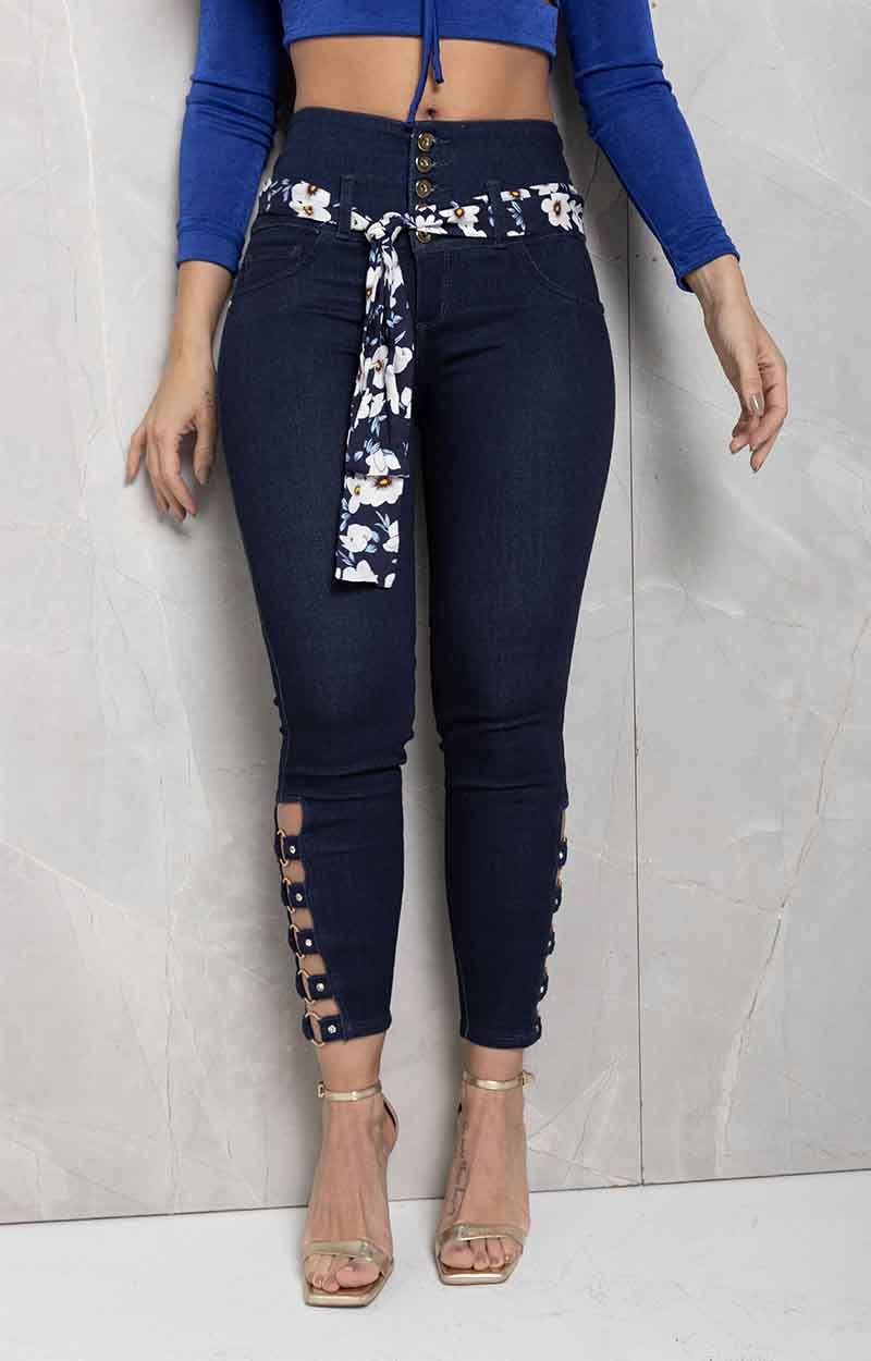  Pantalones de mezclilla ajustados con diseño colombiano y  levantamiento de glúteos y cintura media, Azul claro lavado. : Ropa,  Zapatos y Joyería