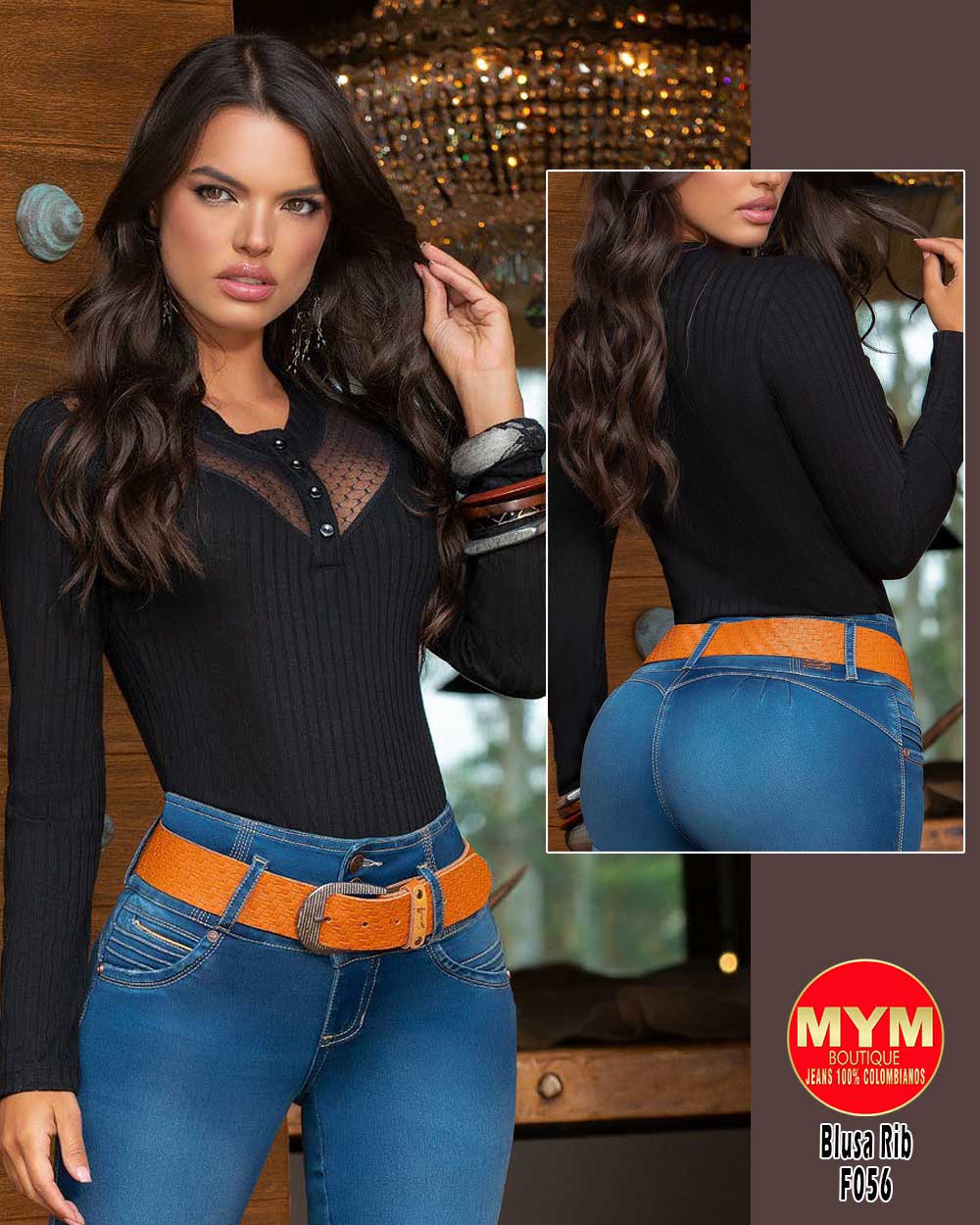 Blusa Rib y Blonda F056 – MYM BOUTIQUE Jeans y Fajas Colombianas