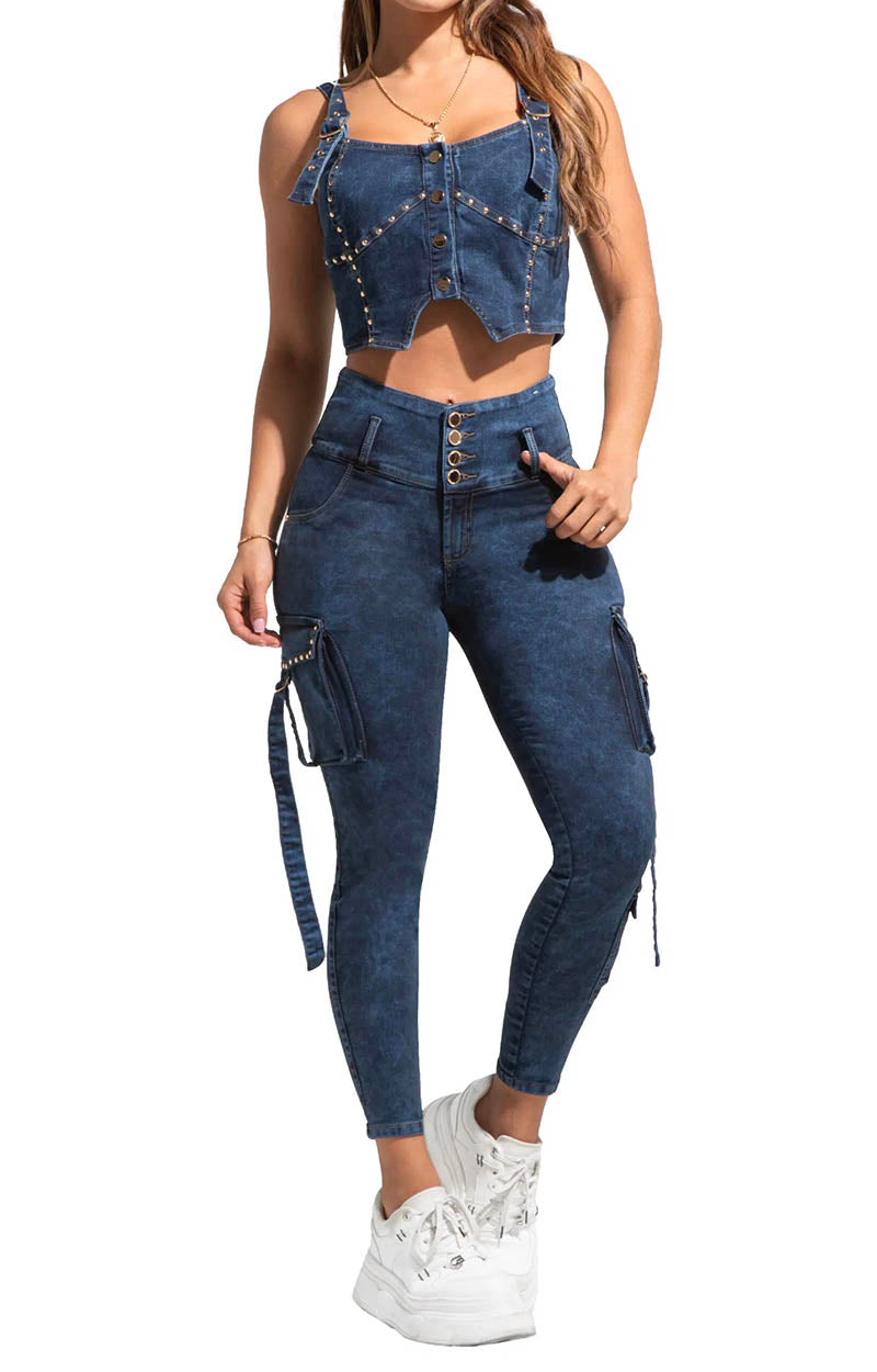 Set Jeans y Top denim  Y64436