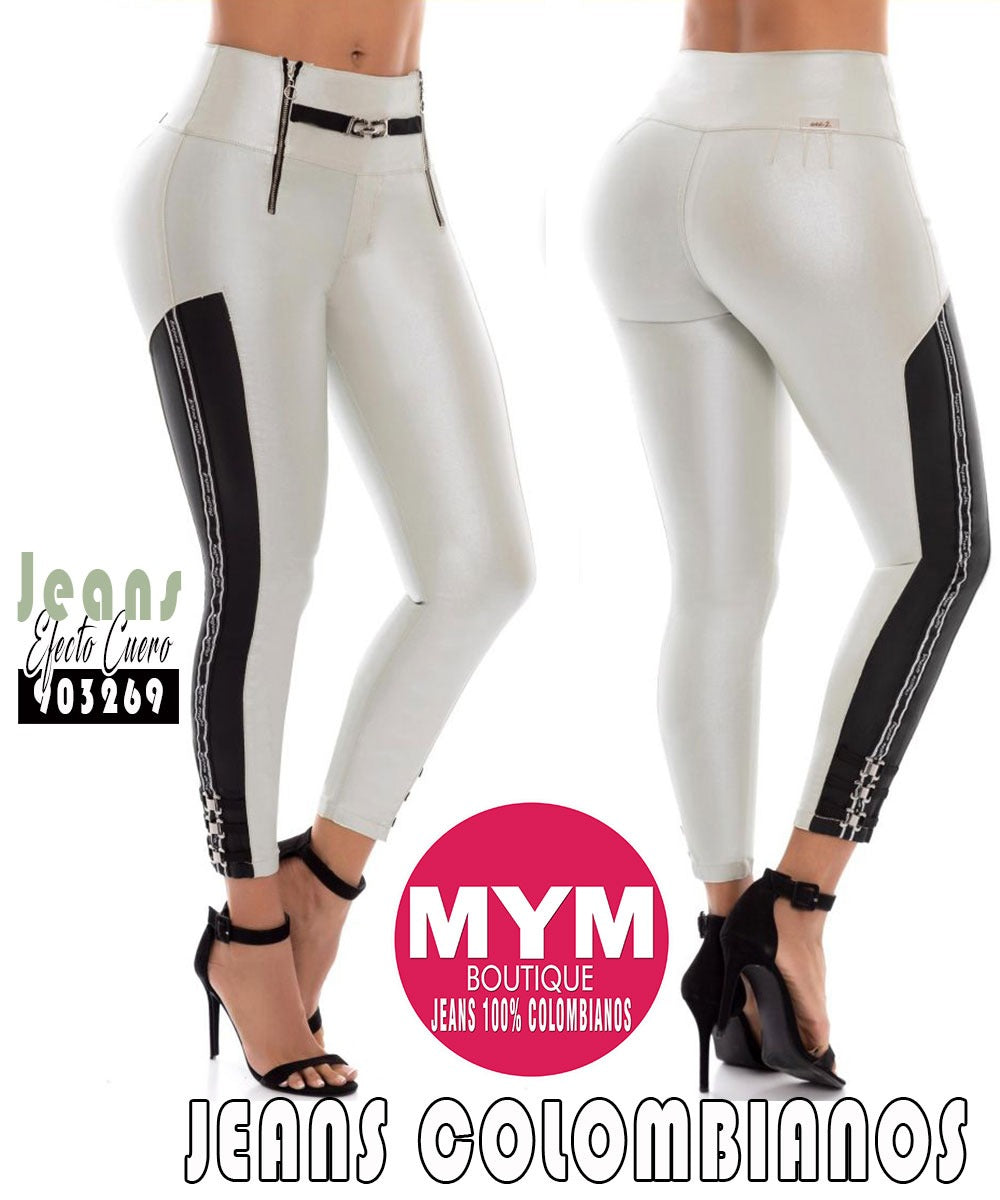 Jeans Efecto Cuero N903269